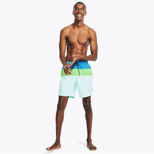 Vista 5 de Nautica Natación de secado rápido con bloques de color estándar de 8 pulgadas para hombre