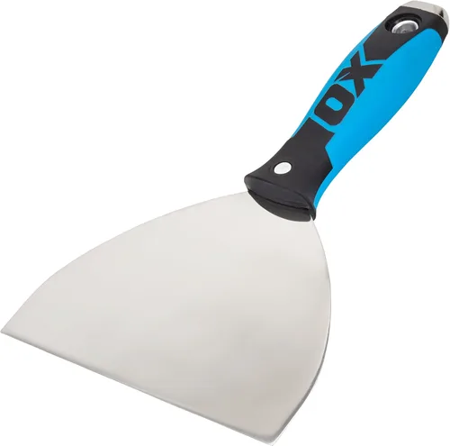 Vista 4 de OX Tools - Cuchillo de masilla de grado profesional, hoja flexible de acero inoxidable, 1-1/4 pulgadas Mango de agarre cómodo con extremo