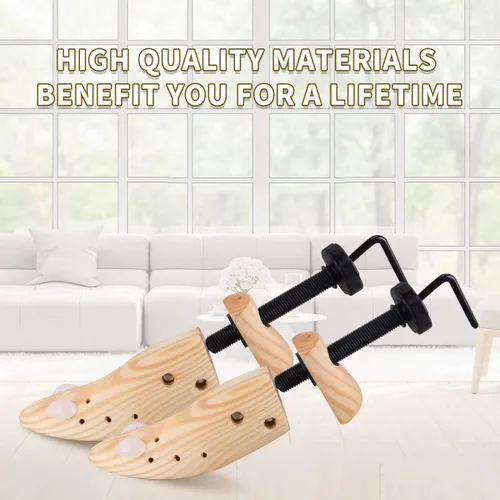 Vista 3 de XYH Camilla de zapatos para mujeres y hombres, un par de estiradores de zapatos de madera para mujeres y hombres ajustable en longitud y ancho