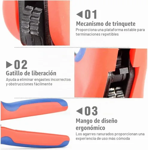 Vista 3 de iCrimp - Kit de herramientas de prensado de panel solar fotovoltaico, con conector solar c/w funciona para AWG14-10, 2.5/4/6mm², conectores solares