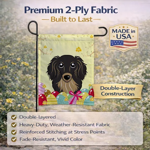 Vista 524 de Caroline's Treasures BB1923GF Bandera decorativa para jardín con diseño de Border Collie, para caza de huevos de Pascua, para jardín, jardín, patio
