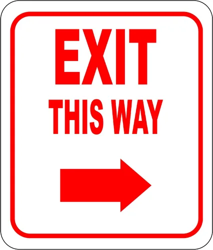 Vista 9 de Exit This Way - Señal de flecha izquierda - Señal de dirección para salida, letreros de aluminio para negocios, señalización de bar, cafetería