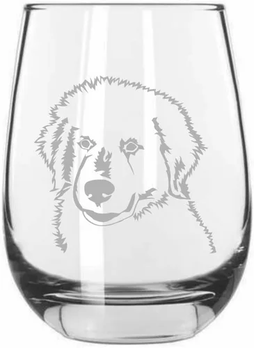 Vista 88 de Shar Pei (chino) - Vaso de vino sin tallo grabado para perro, 15.25 onzas