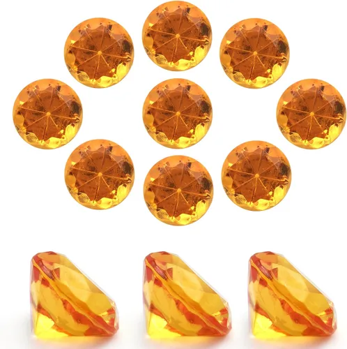 Vista 11 de 100 piezas de diamantes de acrílico transparente de 1 pulgada para decoración de mesa de boda, confeti de gemas para relleno de jarrones, decoración