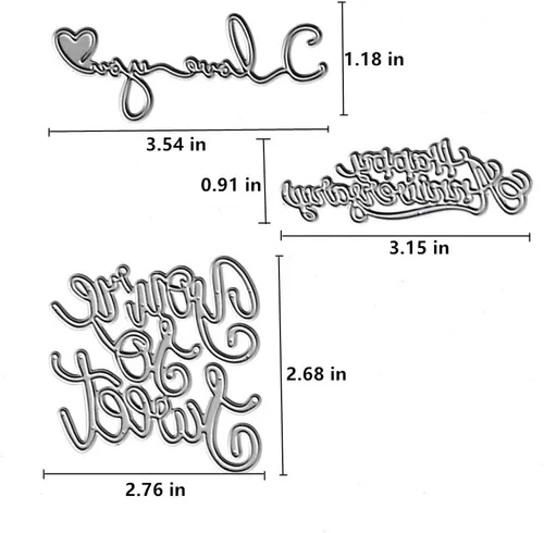 Vista 2 de Metal Love You Happy Anniversary Blessing Words Die Cuts, You are So Sweet Greetings - Plantillas para manualidades, plantillas de molde