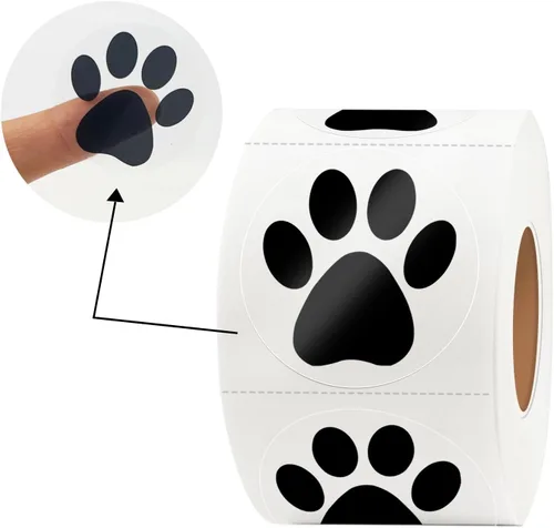Vista 8 de Calcomanías de Huellas de Patas de Oso, Calcomanías Redondas Transparentes de 1.5" con Línea de Perforación (500 PCS, Naranja)