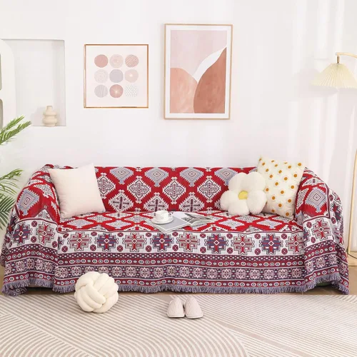 Vista 16 de Homcosan Fundas para sofá, funda de toalla de algodón de punto geométrico para sofá de 2 plazas, muebles de sofá, protector de mascotas, mantas