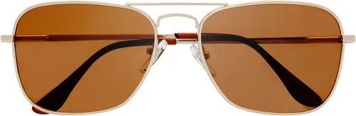 Vista 6 de The Fresh Gafas de sol polarizadas con marco de metal retro clásico, gafas de sol rectangulares