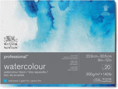 Vista 10 de Winsor & Newton Bloque de papel de acuarela profesional, 7" x 10", prensado en frío