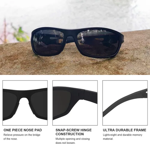 Vista 6 de SKYWAY Gafas de sol deportivas polarizadas de béisbol para hombre, lentes ligeras flotantes para mujeres, atletismo, correr, ciclismo, lentes grises