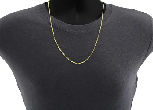 Vista 5 de ARGENTO REALE Collar de cadena cubana de oro de 10 quilates, 0.089in, cadena de oro de 10 quilates, collares delicados de 10 quilates.