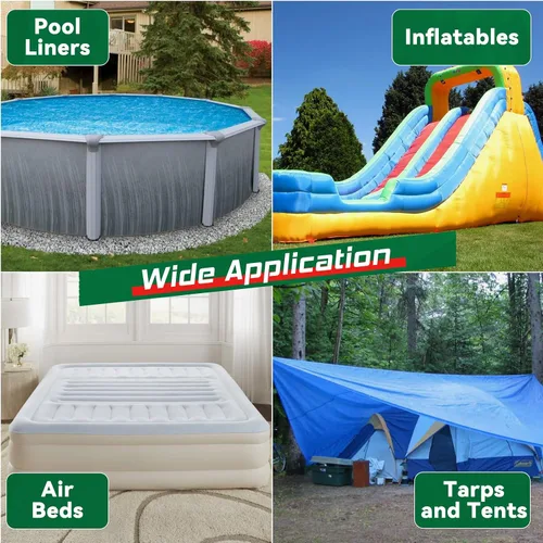Vista 9 de Cemento de vinilo, pegamento de vinilo de alta resistencia, cemento de PVC impermeable, kit de reparación de parches de piscina de alta resistencia