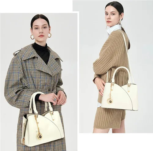 Vista 82 de KKXIU Monederos y bolsos de mano con triple compartimento para mujer, bolso de mano con asa superior