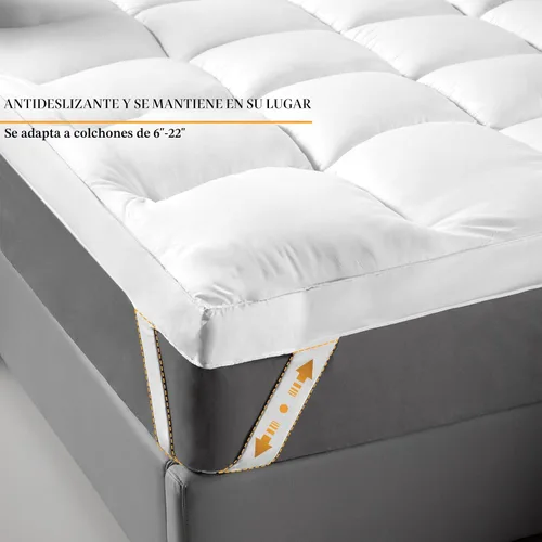 Vista 6 de D & G THE DUCK AND GOOSE CO - Cubrecolchón extragrueso tamaño queen con relleno abundante de fibra de gel (Tamaño individual [39 x 75 x 2 pulgadas]