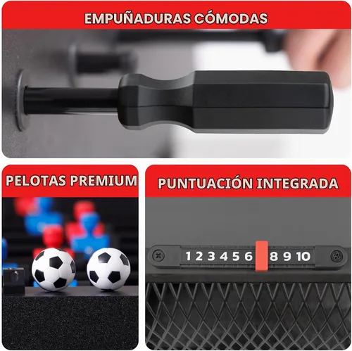 Vista 5 de Juego de futbolín de mesa GoSports de 32 pulgadas - Roble o Negro