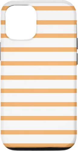 Vista 11 de iPhone 12 mini minimalista patrón de rayas en naranja claro moderno caso