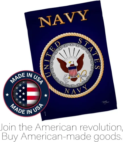 Vista 5 de Breeze Decor Bandera de jardín de 13 x 18.5 pulgadas, con licencia oficial de las Fuerzas Armadas de los Estados Unidos de la Marina de los Estados