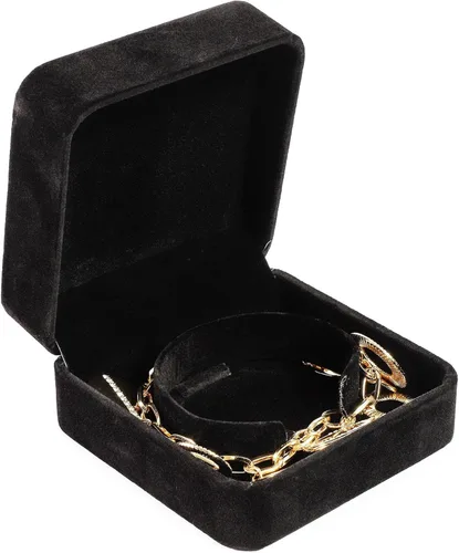Vista 7 de Caja de regalo cuadrada de terciopelo para pulseras negro 35 x 35 x 19 pulgadas