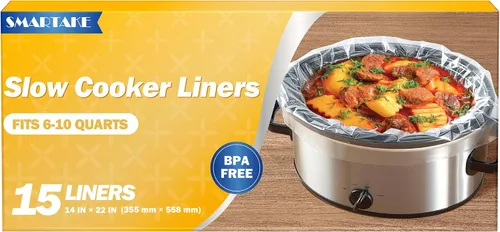 Vista 12 de SMARTAKE Forros para olla de cocción lenta, bolsas de cocina desechables de tamaño grande de 13" x 21", se ajustan de 3QT a 8QT para olla de cocción
