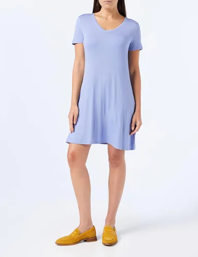 Vista 2 de Tienda Essentials Vestido de manga corta regular con cuello en V para mujer