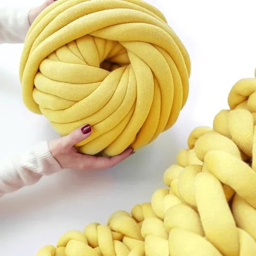 Vista 14 de Hilo para tejer con los brazos para hilo grueso, ganchillo tubular gigante para hacer mantas DIY, tejido a mano con nudos trenzados, manta lavable