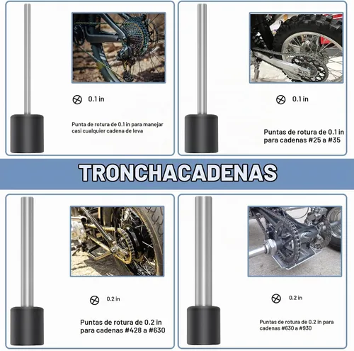 Vista 3 de Kit de herramientas para romper cadenas de motocicleta, juego de herramientas de remache de cadena de 18 piezas