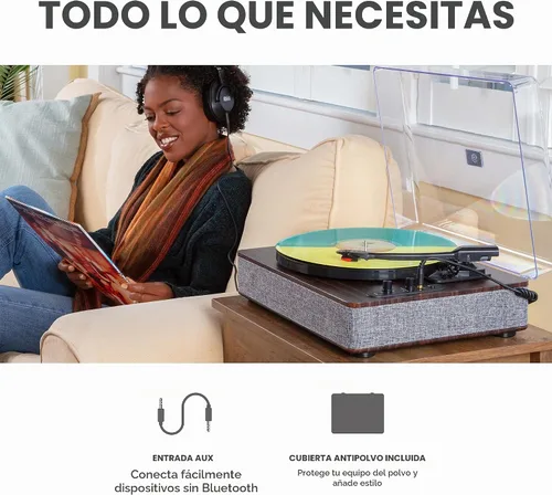 Vista 7 de ION Luxe LP - Reproductor de discos de vinilo Bluetooth con altavoces
