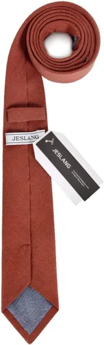Vista 2 de JESLANG Corbata de algodón y lino de 2.56 pulgadas para hombre, perfecta para ocasiones formales e informales