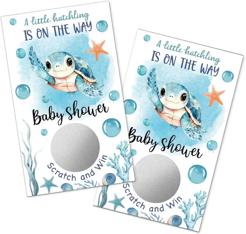 Vista 8 de TOUNER Juego de 50 piezas de A Little Pearl is On The Way Silver Scratch Off, revelar diseño de perlas, boletos de rifa temática de baby shower