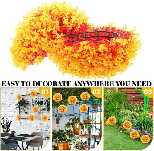 Vista 4 de BESPORTBLE Bola de césped artificial, adorno decorativo de imitación para plantas, esfera redonda, de plástico, bola de planta falsa, decoración