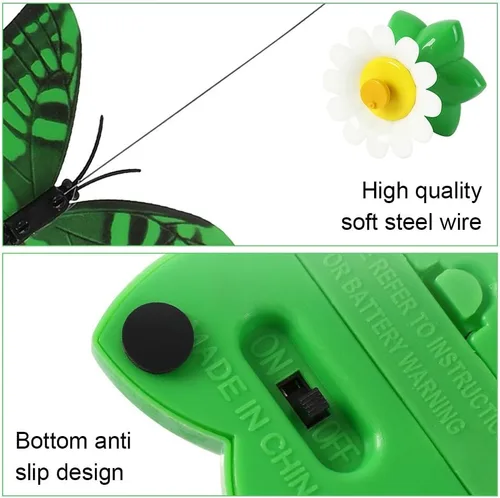 Vista 2 de Juguete eléctrico para gatos, juguete interactivo de pájaro para gatos, juguete eléctrico giratorio de 360 grados, mariposa voladora, juguete