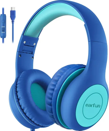 Vista 18 de EarFun K1 - Auriculares para niños con cable con micrófono, auriculares