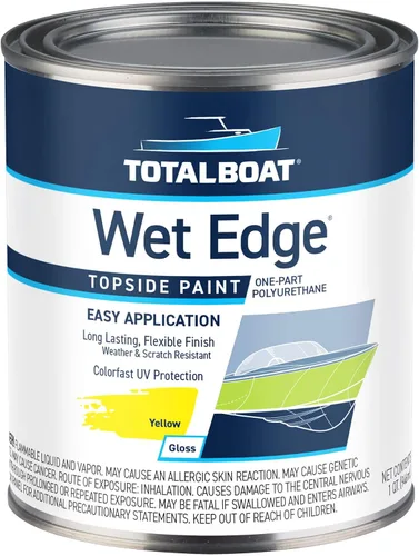Vista 10 de TotalBoat Wet Edge Topside - Pintura marina con recubrimiento de poliuretano premium para barcos, vehículos recreativos, molduras exteriores, fibra