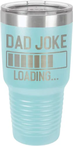 Vista 12 de Dad Joke Loading Black - Vaso de bebida de 30 onzas con popote y tapa superior deslizante, taza de viaje grabada con láser, comparación con Yeti