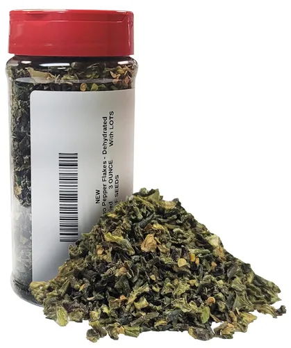 Vista 8 de Copos de pimienta jalapeño caliente deshidratada lavada y seca (1/2 libra) con muchas semillas
