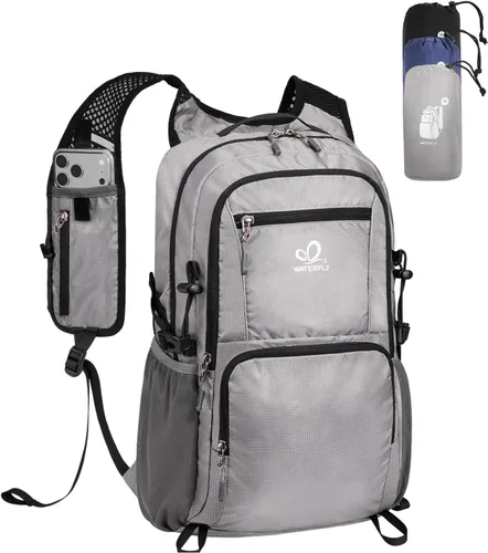 Vista 10 de WATERFLY Packable Hiking Backpack, 20L Small Lightweight Foldable Daypack Black