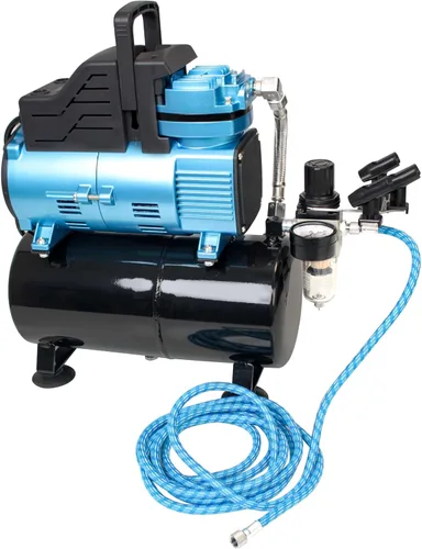 Vista 5 de Master Airbrush Compresor de Aire Súper Potente de 1 HP con Tanque de Almacenamiento Extra Grande de 9 L, Modelo TC-626 - Profesional de Alto