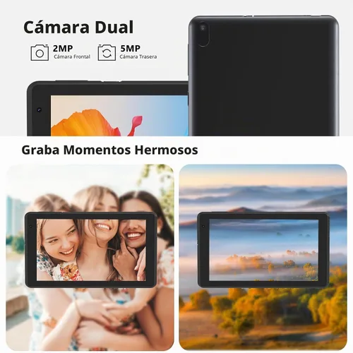 Vista 3 de Tablet Android 15 Tablets con funda 7 pulgadas, 8GB RAM, 32GB ROM soporte 1TB Expandir PC Tablet PC, procesador de cuatro núcleos, pantalla táctil
