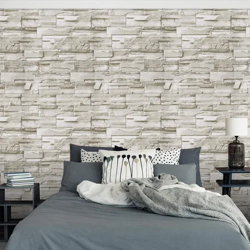 Vista 6 de WENMER Papel tapiz de ladrillo 3D para despegar y pegar de 17.7 x 78.7 pulgadas, papel tapiz de ladrillo sintético, autoadhesivo, extraíble, papel
