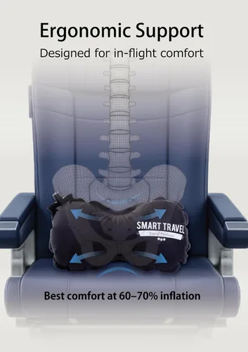 Vista 12 de Almohada de viaje inflable de viaje SMART para asiento de avión
