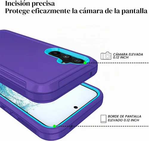 Vista 4 de ONOLA Funda para Samsung Galaxy S23 con protector de pantalla HD, resistente, a prueba de golpes y caídas, 3 capas, para Galaxy S23 de 6.1 pulgadas