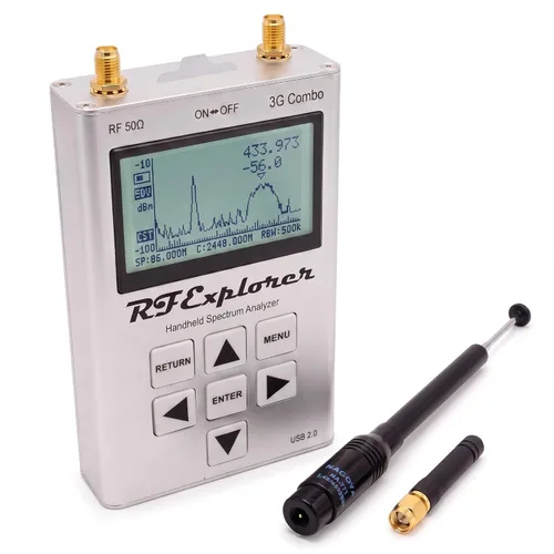 Vista 10 de RF Explorer Spectrum Analyzer WSUB1G Model, 240MHz to 960MHz - Handheld Frequency Analyzer for Ham Radio, Wireless Devices, WiFi Networks, Audio