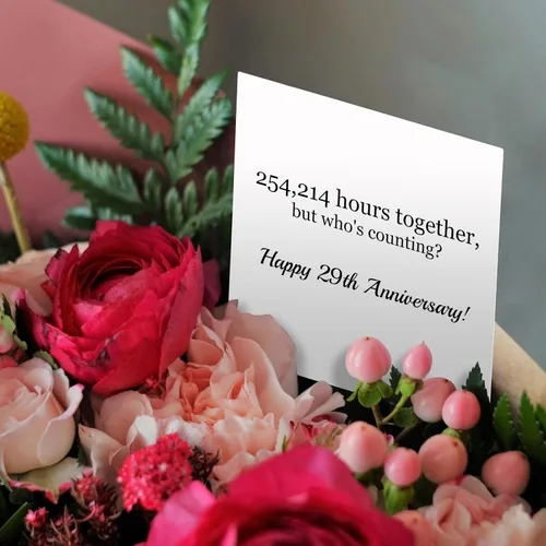 Vista 3 de 3dRose Happy 29th Anniversary - 254214 hours together 6 Greeting Cards with envelopes