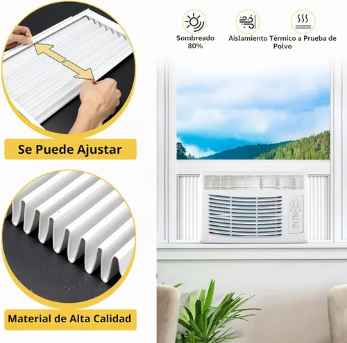 Vista 5 de Panel lateral de CA para ventana con juego de marco, kit de repuesto de cortina de relleno de acordeón de aire acondicionado, se adapta a la mayoría