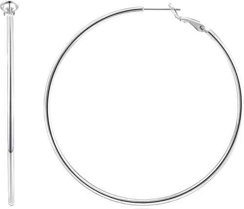 Vista 25 de Gacimy Aretes de aro de oro para mujer, aros finos chapados en oro de 14 Negro