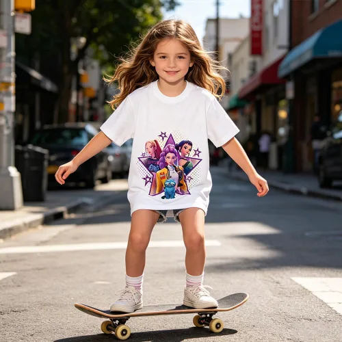 Vista 5 de Camiseta de Demon para niñas pequeñas, camiseta de cazador de disparos para niñas