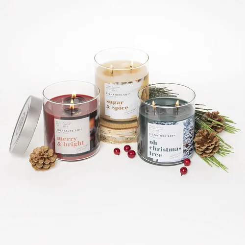 Vista 6 de Signature Soy Vela perfumada Lidded Merry & Bright en tarro grande