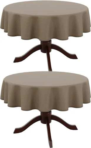 Vista 13 de AUSSPVOCT 2 manteles de lino texturizado para mesa rectangular, 52 x 70 pulgadas, mantel rectangular impermeable, lavable, tela para mesa
