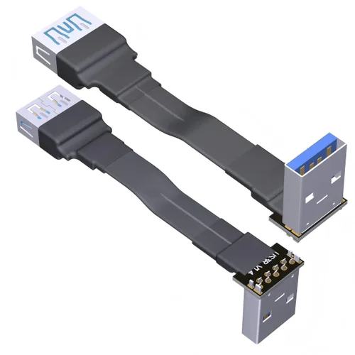 Vista 12 de ADT-Link - Cable de extensión USB 3.0 tipo A macho a USB A hembra, 90 FPV, delgado, plano, suave, flexible, FPC (3.9 in, S2A-S4B)