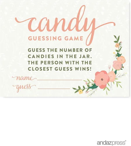 Vista 29 de Andaz Press Colección de rosas florales para baby shower, juegos, actividades, decoraciones, tarjetas de consejos para mamá y papá, paquete de 20